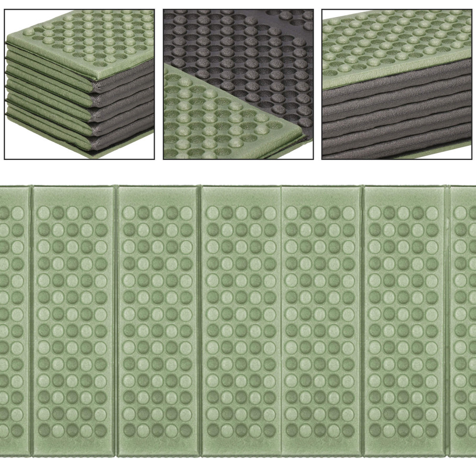 Коврик туристический складной Springos PM0010 XPE, Green/Grey 182x60x0,8 см
