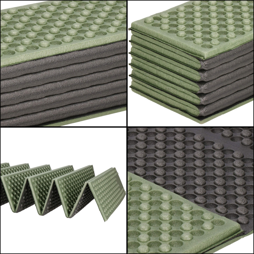 Коврик туристический складной Springos PM0010 XPE, Green/Grey 182x60x0,8 см