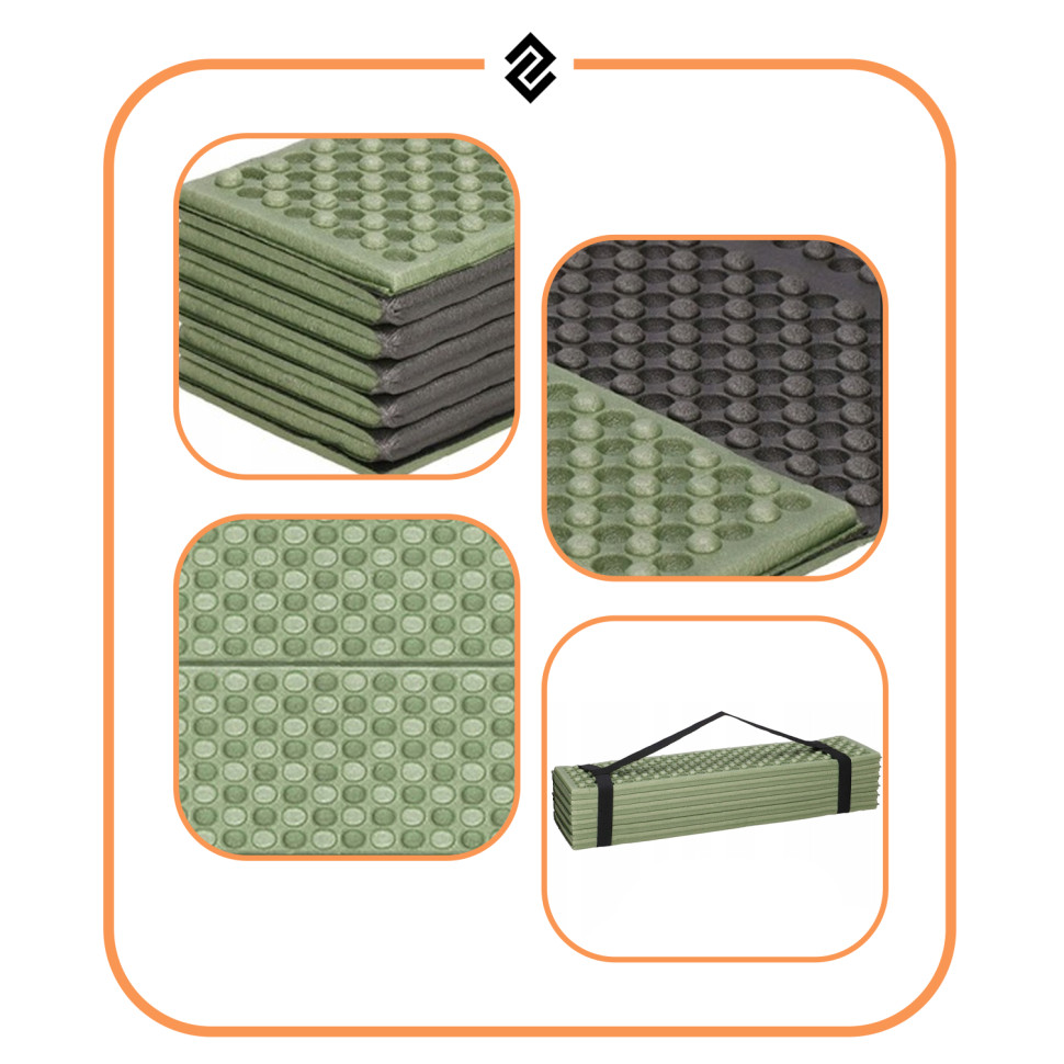 Коврик туристический складной Springos PM0010 XPE, Green/Grey 182x60x0,8 см