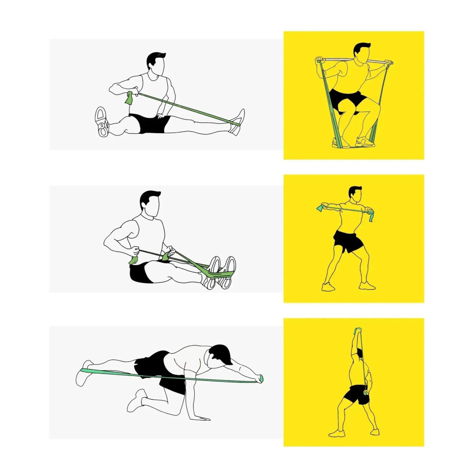 Стрічка-еспандер 9-12 кг Generation Fitness 523566FS 200х15х0,5 см, розмір M, жовтий