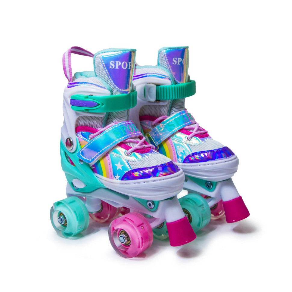 Детские ролики-квады Scale Sports 754992869 тиффани, с подсветкой, размер 30-33