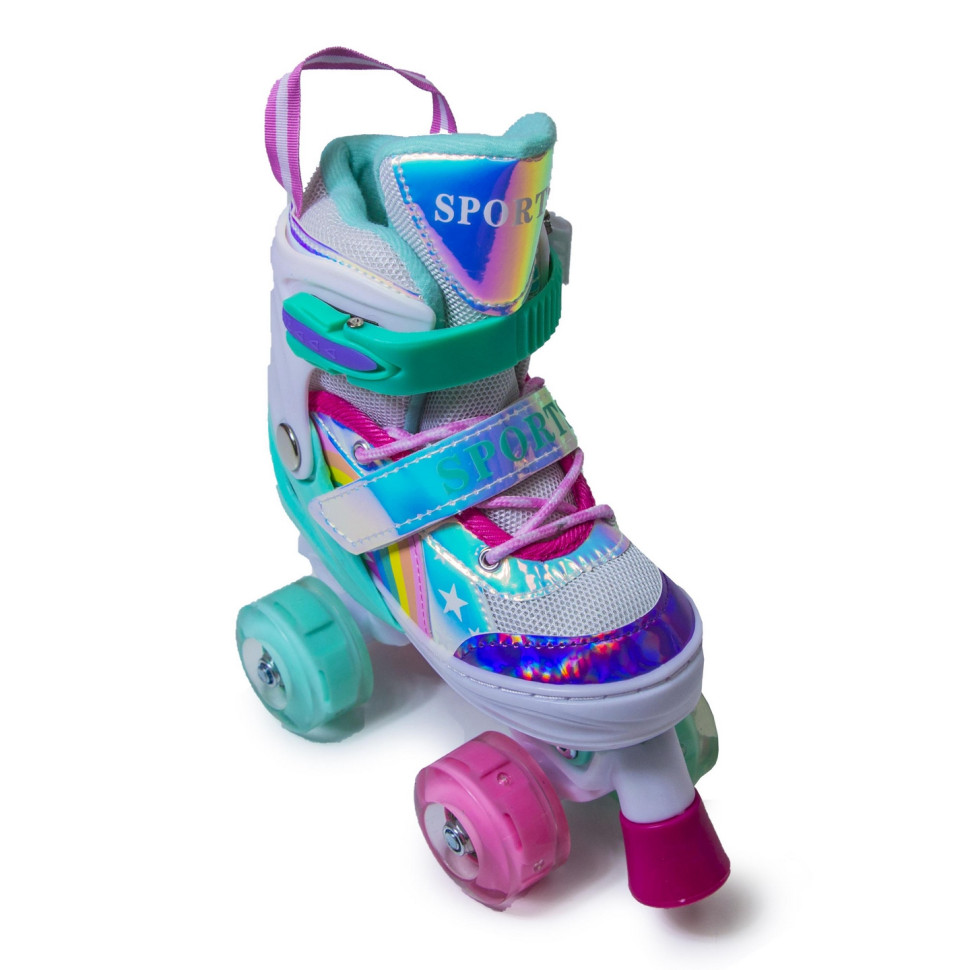 Детские ролики-квады Scale Sports 754992869 тиффани, с подсветкой, размер 30-33