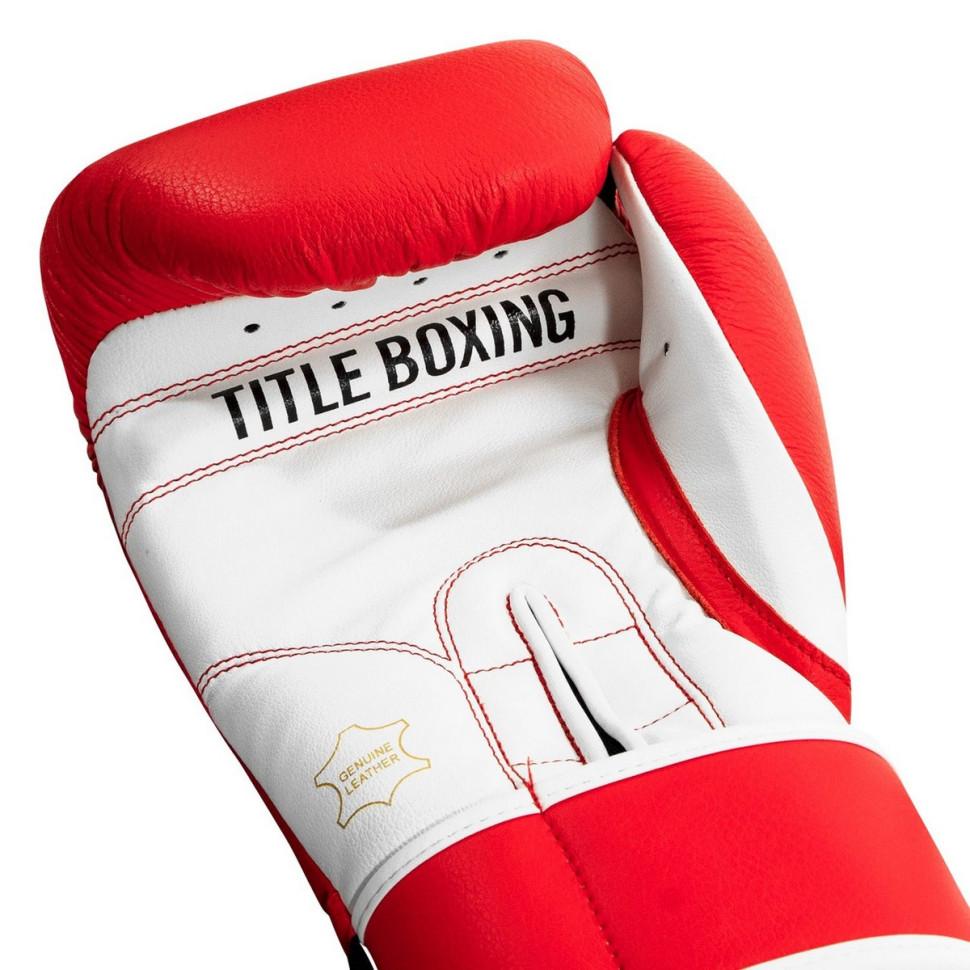 Боксерские перчатки Boxing Pro Style Leather Gloves 3.0 TITLE TVVTG3 12 RD/WH 12 унций (бинты в комплекте)