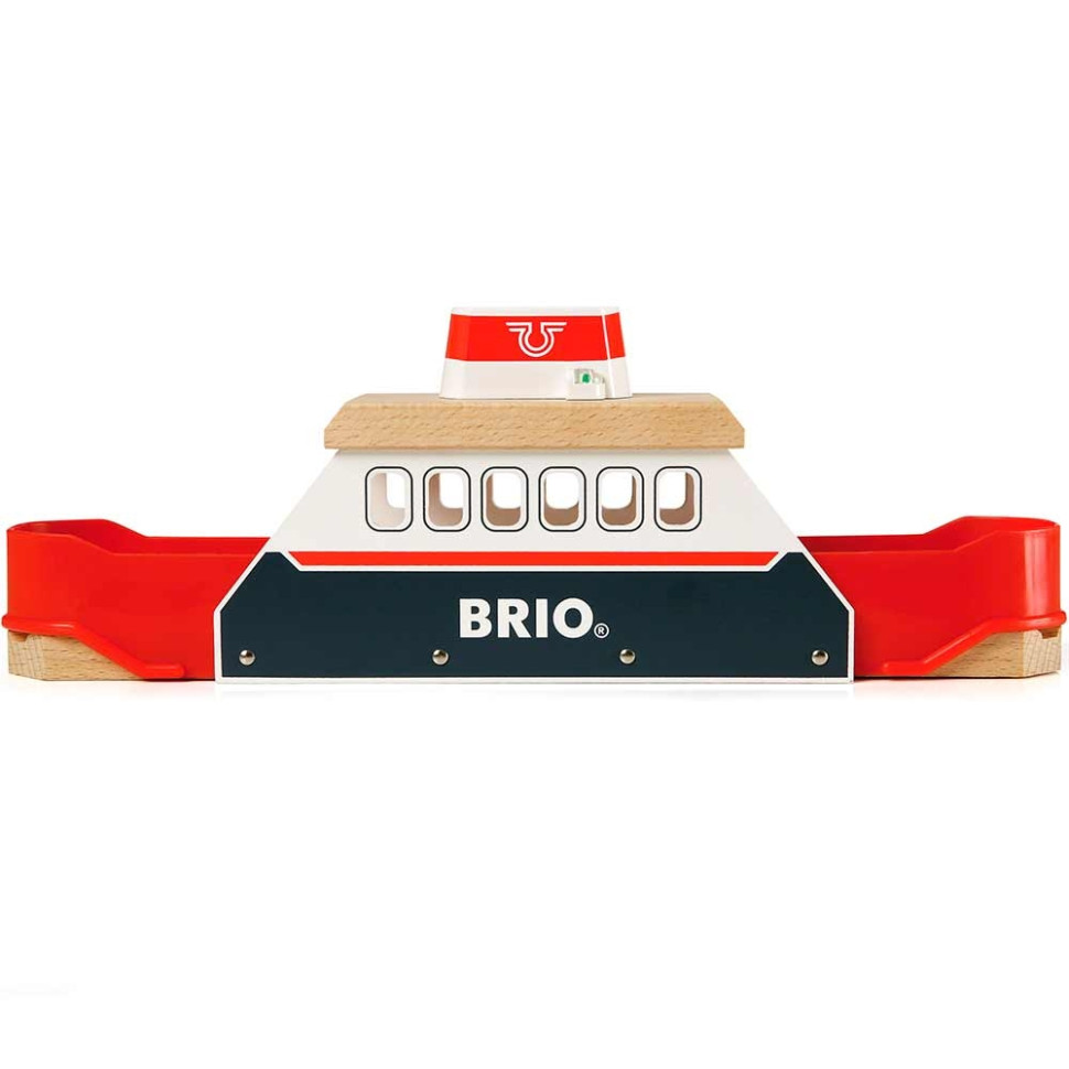 Паром для детской железной дороги BRIO 33569-BR, дерево, пластик 3 элемента в комплекте, на батарейках, звук и свет