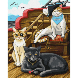 Картина по номерам "Пушистые пираты" Идейка KHO6568, 40х50 см Картина по номерам "Пушистые пираты" Идейка KHO6568, 40х50 см