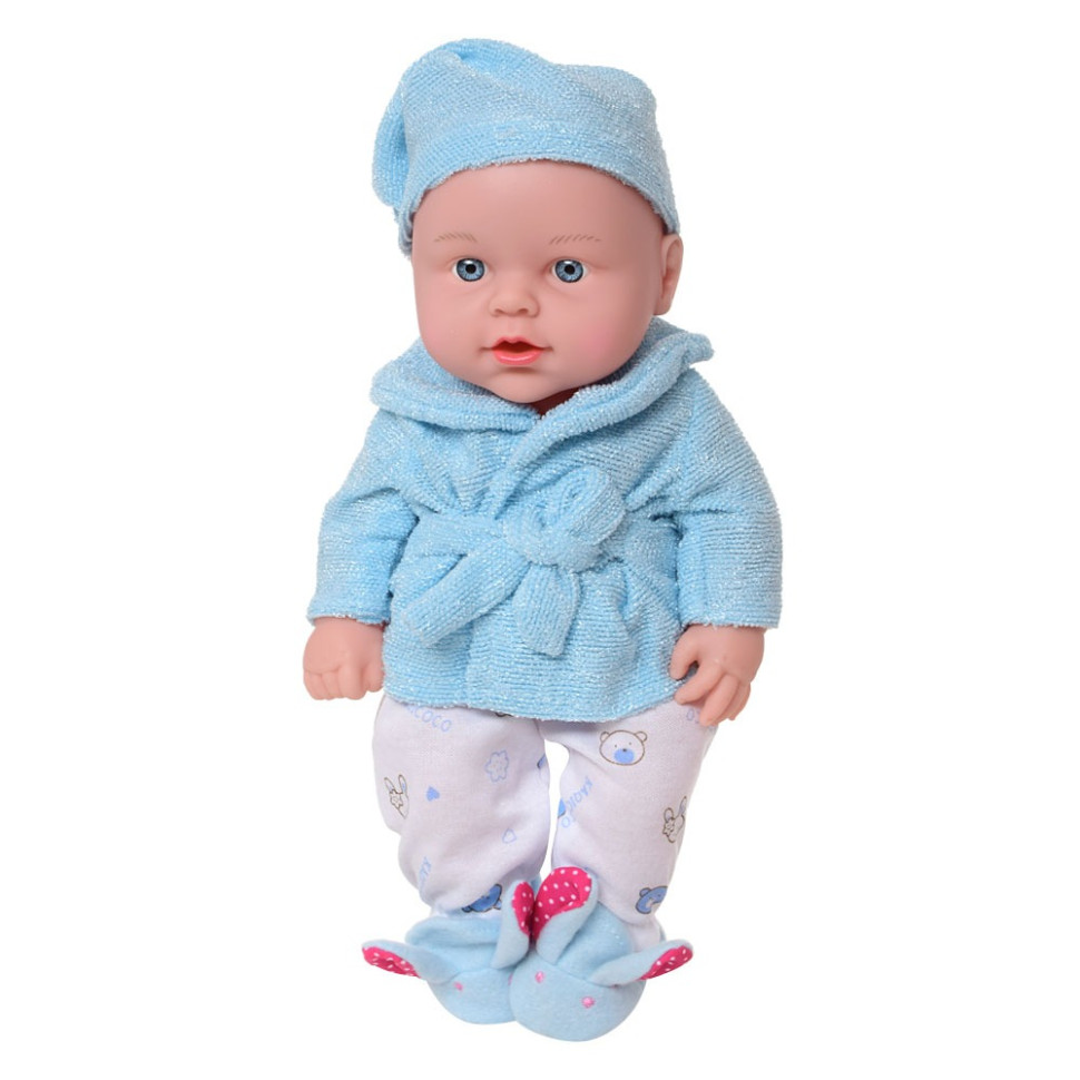 Детский игровой пупс в пижаме Limo Toy 252-A(Blue) 36 см, звук, голубой