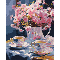 Картина по номерам "Изысканное чаепитие" Идейка KHO5684, 40х50 см