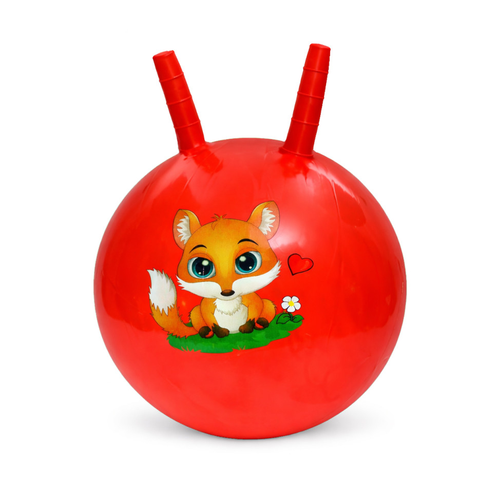 Дитячий м'яч для фітнесу Тваринка Bambi MS 4284(Red) з ріжками, 45 см, 320 г