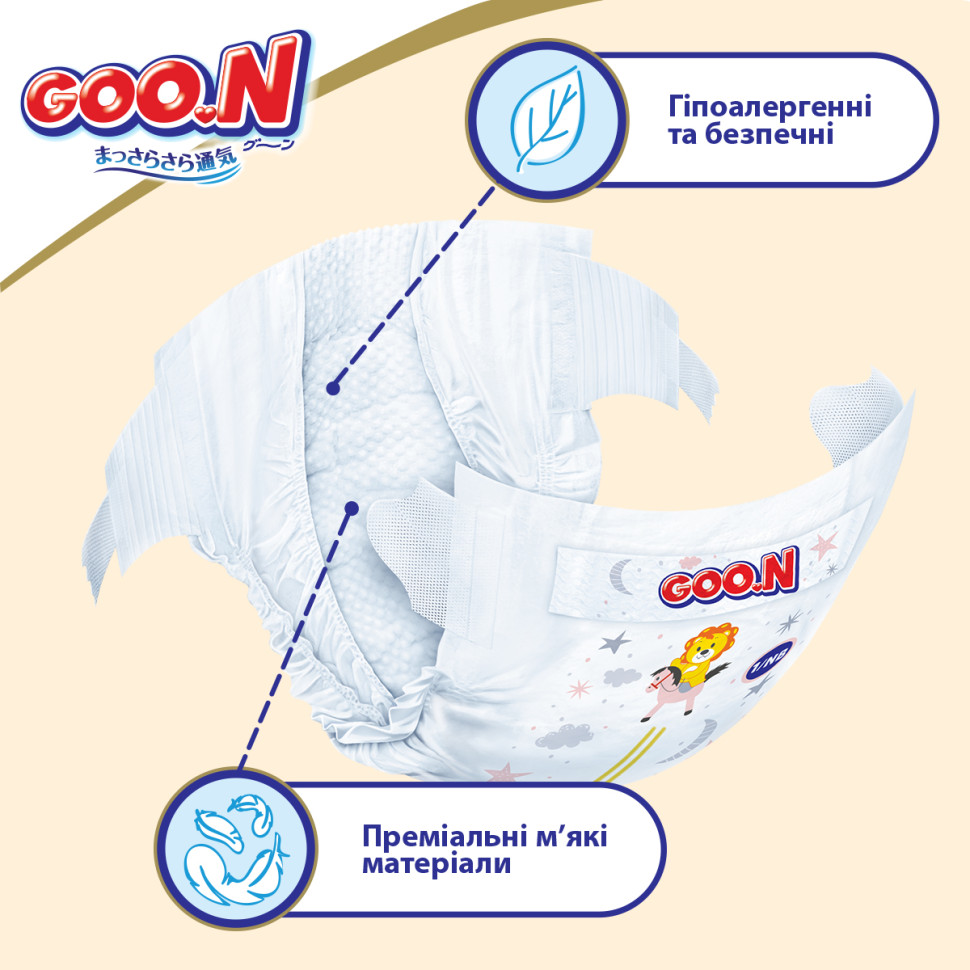 Підгузки для дітей 12-20 кг GOO.N Premium Soft 863226 розмір 5(XL), 40 шт