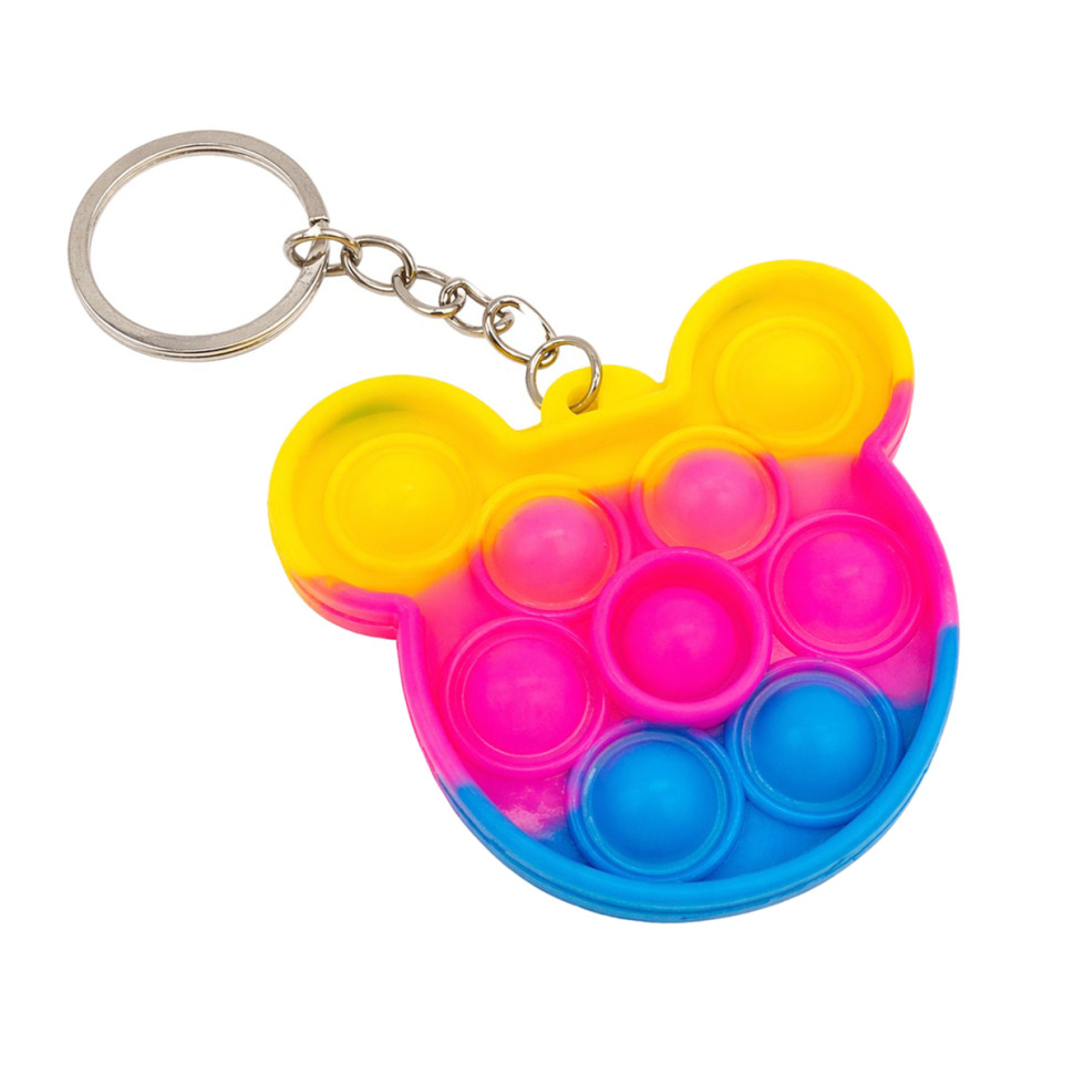 Дитячий антистрес-брелок Pop It міні Міккі Маус Bambi AA3641-3 силікон, 6х5,8х1 см