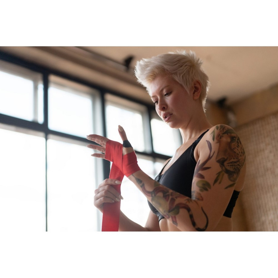 Бинти для боксу 3046 Nylon PowerPlay PP_3046_3m_Red, розмір 3 метра