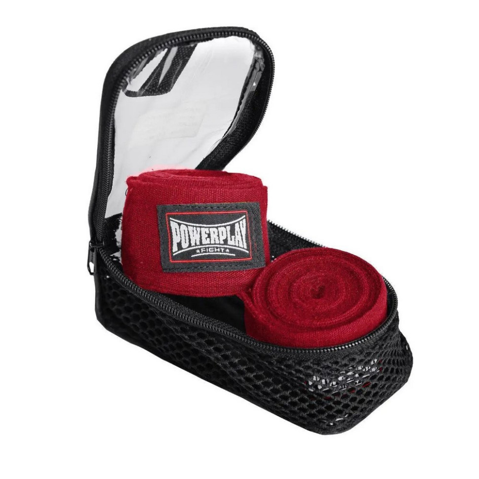 Бинти для боксу 3046 Nylon PowerPlay PP_3046_3m_Red, розмір 3 метра