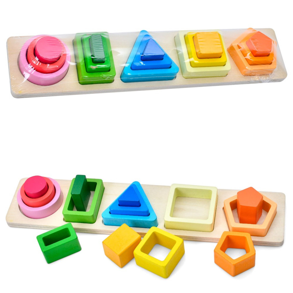 Деревянная игрушка Геометрика Bambi MD 0878, 15 деталей