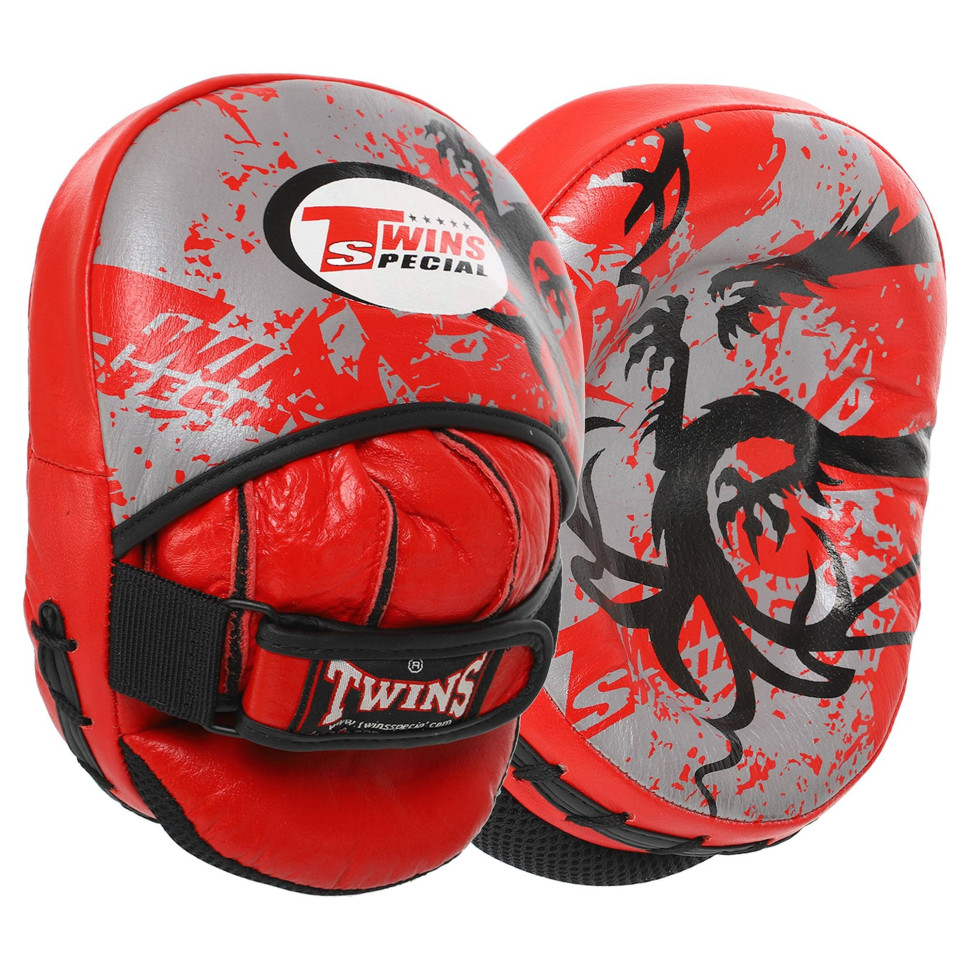 Лапи для боксу та єдиноборств Twins Special TW4-RED червоний 2 шт 23x18x6 см