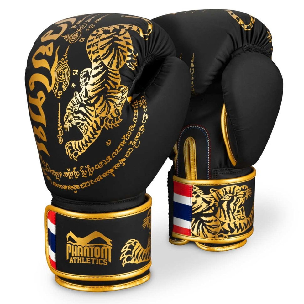 Боксерские перчатки Muay Thai Phantom PHBG2938-10 Black Gold 10 унций (Бинты в подарок)
