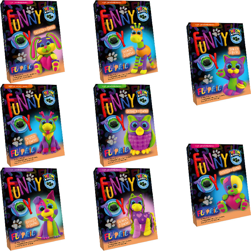 Набір креативної творчості "AIR CLAY" FLUORIC "Danko Toys ARCL-FL-01 укр, 4 кольори, світиться по цене 42 грн.