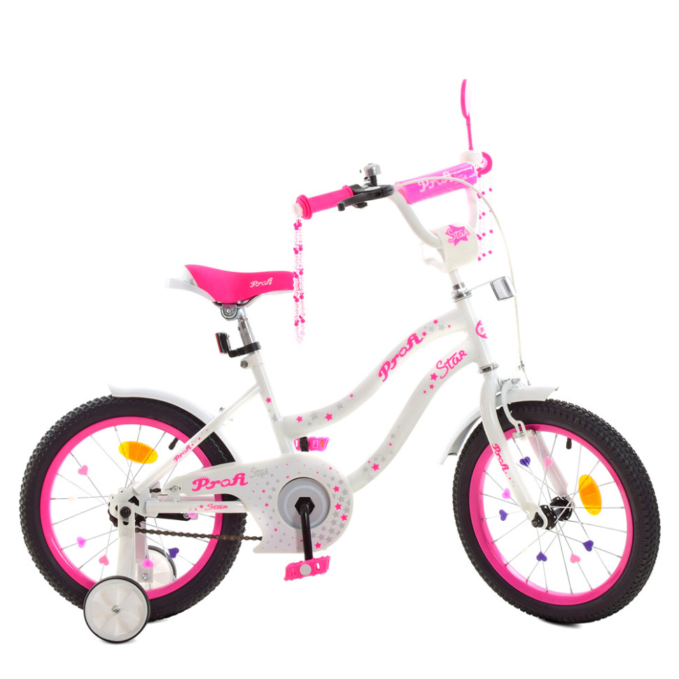 Велосипед дитячий PROF1 Y1894 18 дюймів, біло-малиновий по цене 3 850 грн.