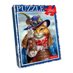 Пазл класичний "Кіт у капелюсі" Danko Toys C260-13-13, 260 елементів