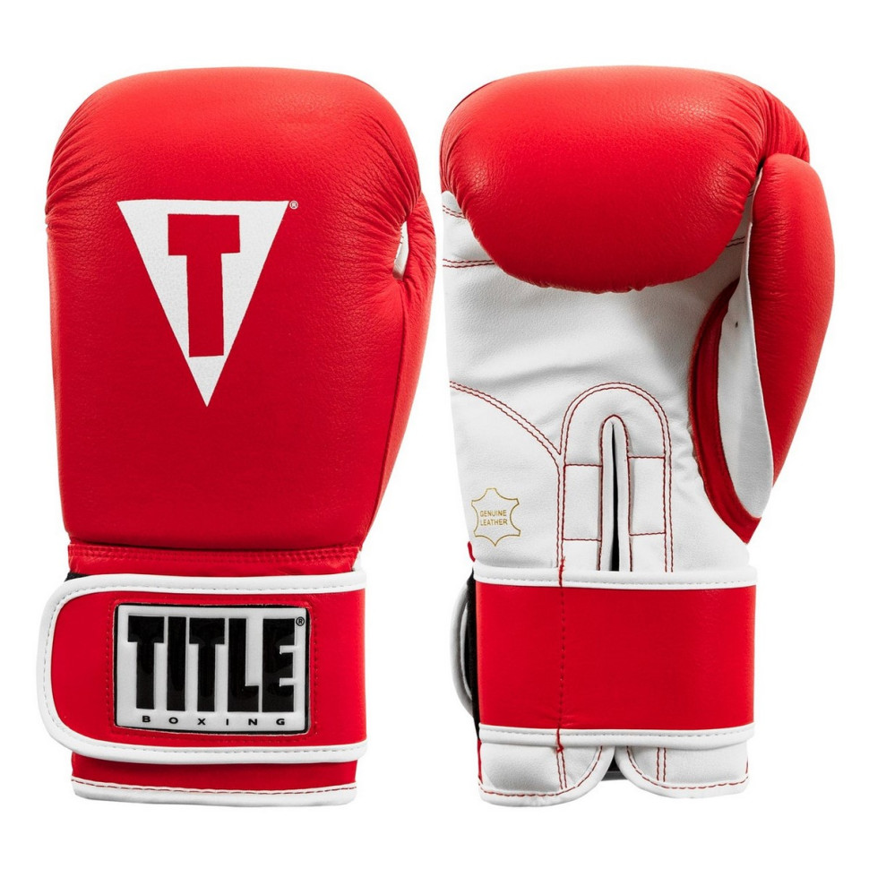 Боксерские перчатки Boxing Pro Style Leather Gloves 3.0 TITLE TVVTG3 14 RD/WH 14 унций (бинты в комплекте)
