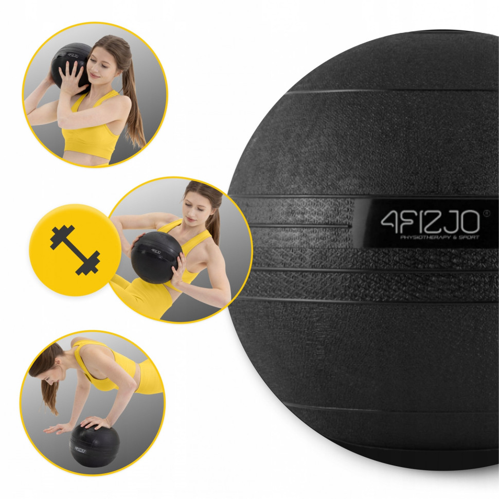 Слембол для кросфіту Slam Ball 4FIZJO P-5907739315441 чорний 10 кг