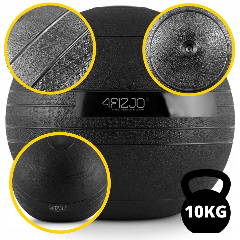 Слембол для кросфіту Slam Ball 4FIZJO P-5907739315441 чорний 10 кг