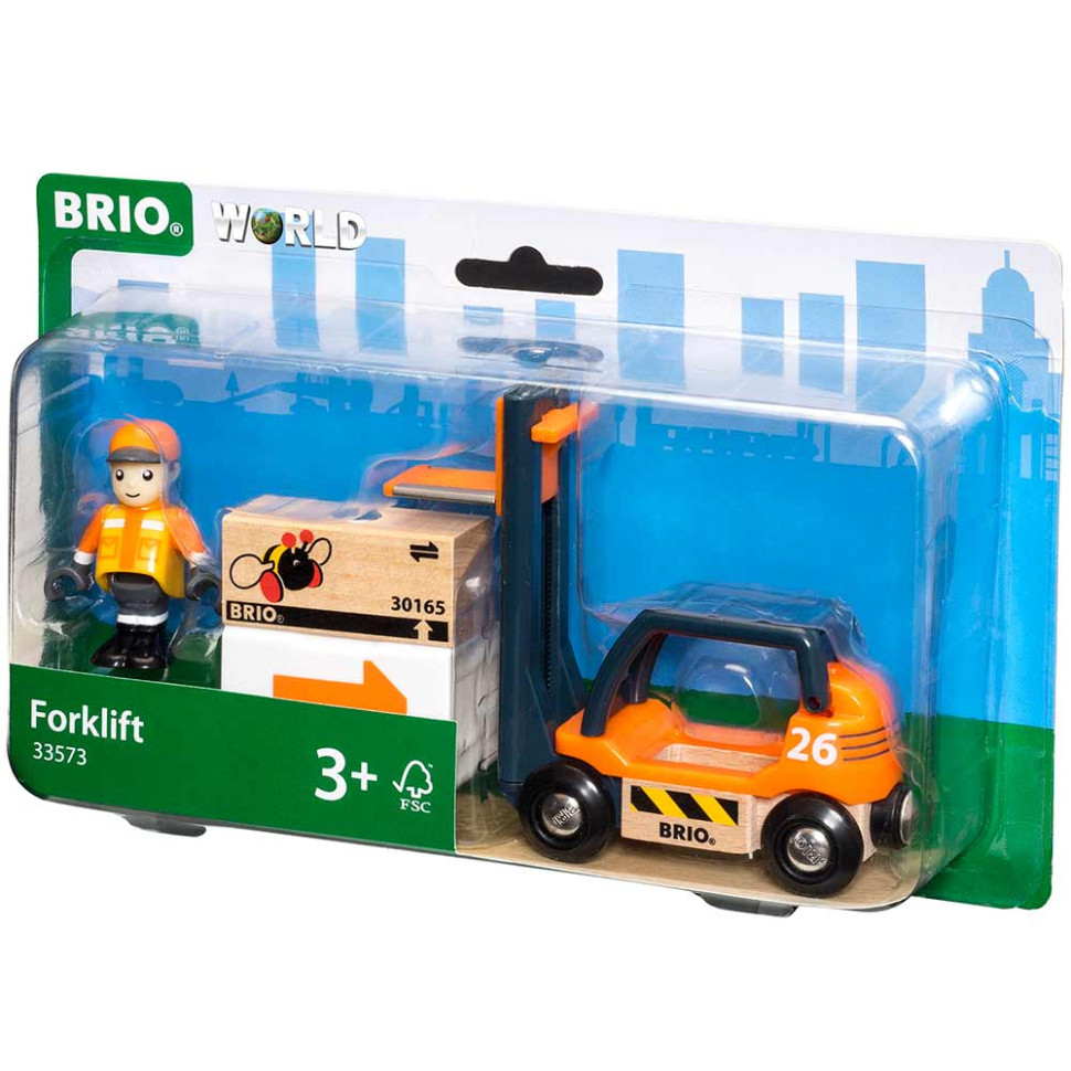 Вилочный магнитный погрузчик BRIO 33573-BR, магнит, дерево, пластик