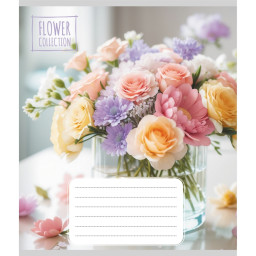 Тетрадь общая "Цветочная композиция" Leader 048-600186L-2 в линию, 48 листов 