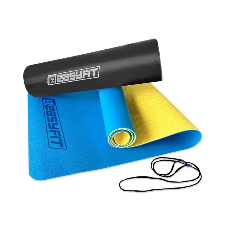 Коврик для йоги и фитнеса двухслойный EasyFit EF-1924s-BEY
