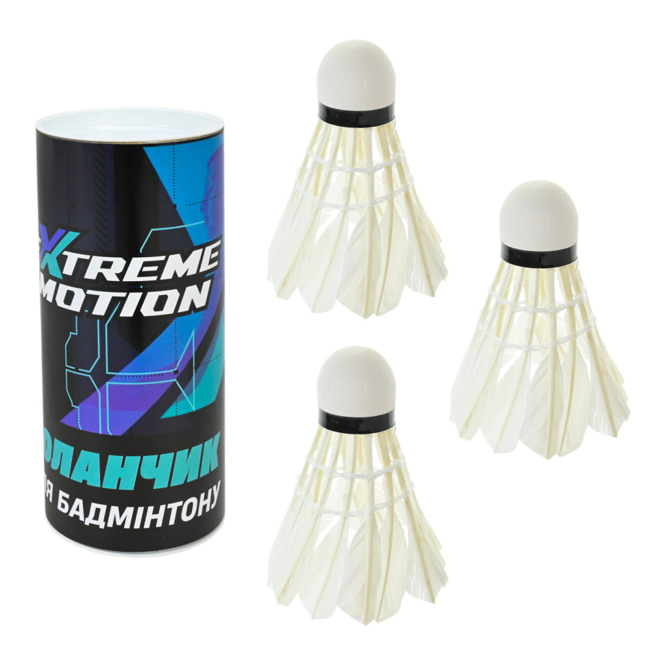 Набор перьевых воланчиков Extreme motion BV2610, 3 шт, в колбе 16х5,5х5,5 см