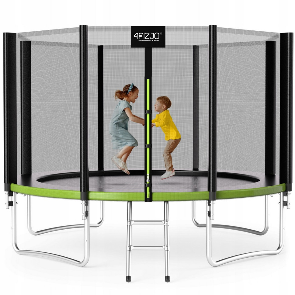 Батут с внутренней сеткой Classic 4FIZJO P-5907739312914 Black/Green 12FT 374 см