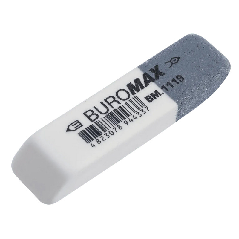 Двойная ластик с абразивной частью BUROMAX 1119, 55×14 мм