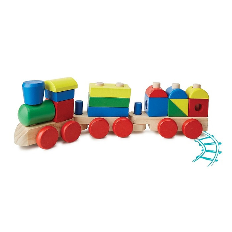 Деревянный поезд из кубиков Melissa&Doug MD572, 36 кубиков-блоков