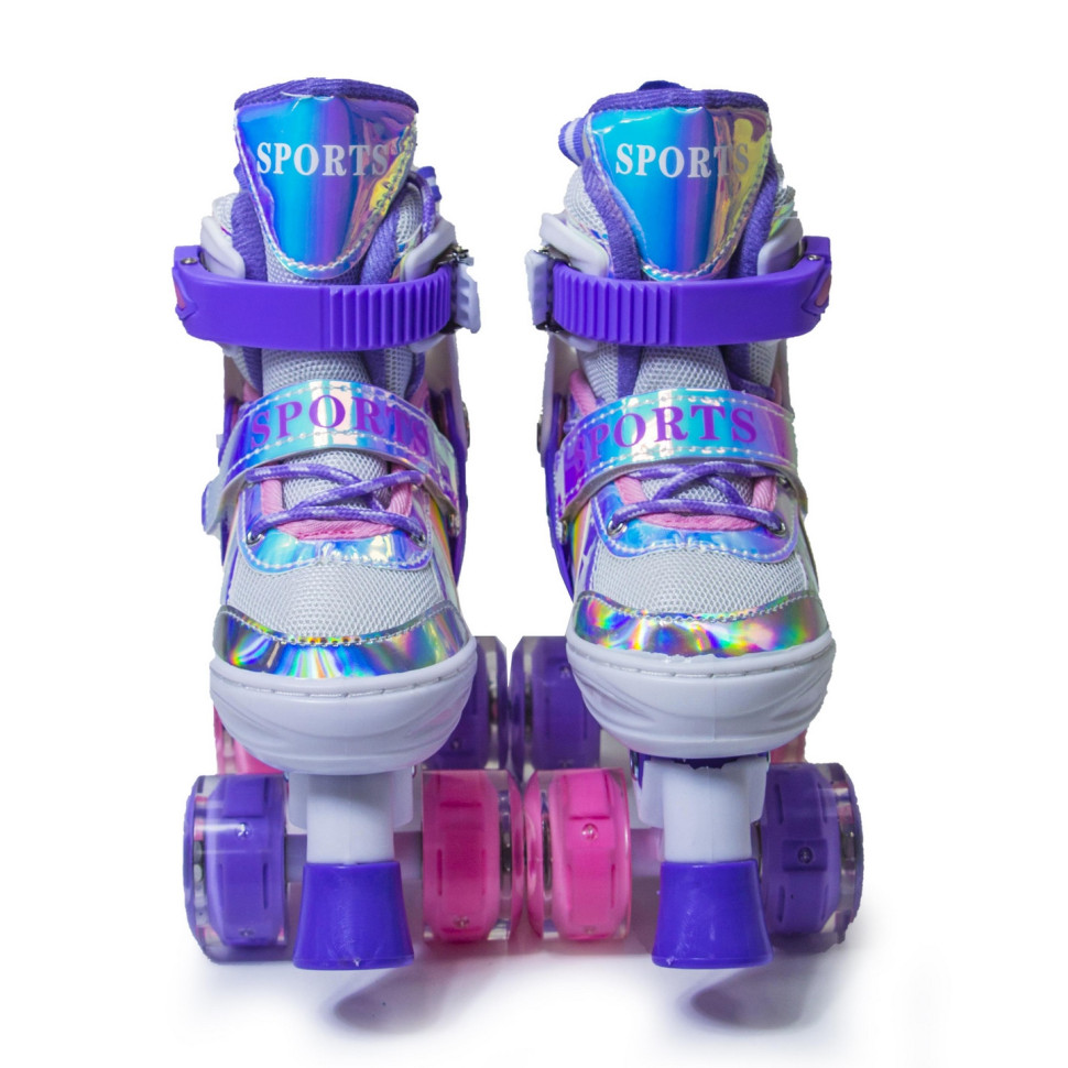 Дитячі ролики-квади Scale Sports 166467332 фіолетові, з підсвічуванням, розмір 30-33