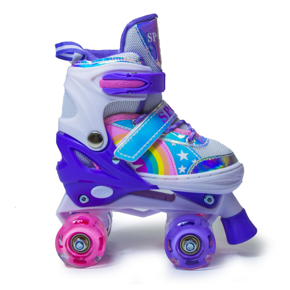 Дитячі ролики-квади Scale Sports 166467332 фіолетові, з підсвічуванням, розмір 30-33