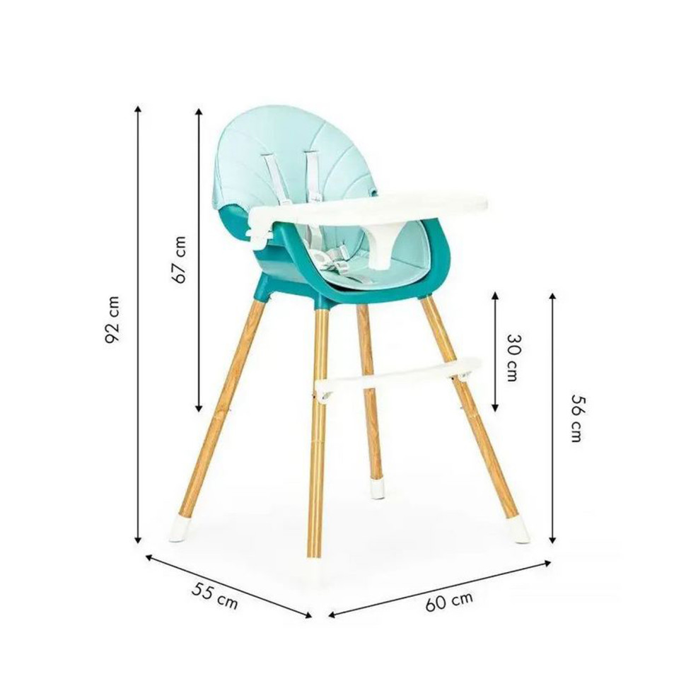 Cтільчик для годування 2 в 1 SMART Ecotoys HA-004 BLUE 5-точкові ремені безпеки