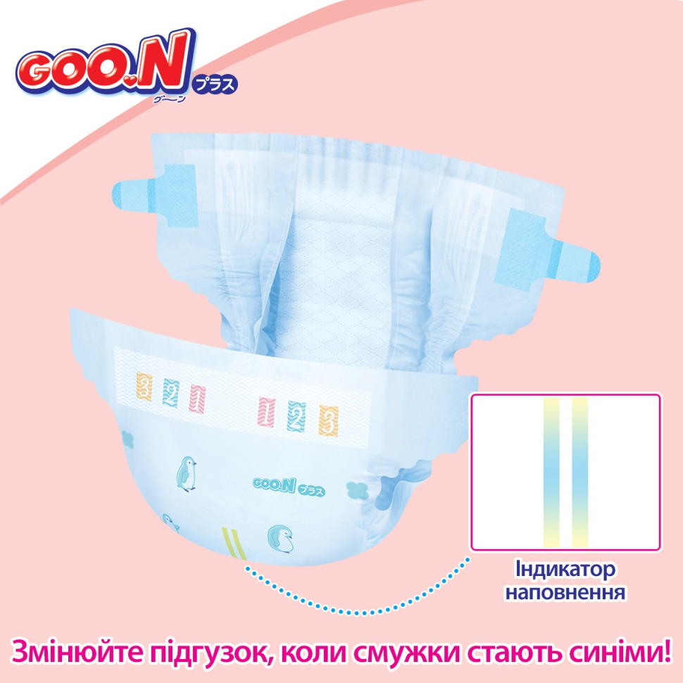 Подгузники для детей GOO.N Plus 21000628, 6-11 кг (размер М, на липучках, унисекс 56 шт)