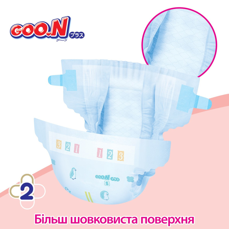 Подгузники для детей GOO.N Plus 21000628, 6-11 кг (размер М, на липучках, унисекс 56 шт)