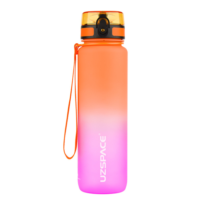 Бутылка для воды UZSPACE 3038(Orange-Pink) 1000 мл, оранжево-розовая