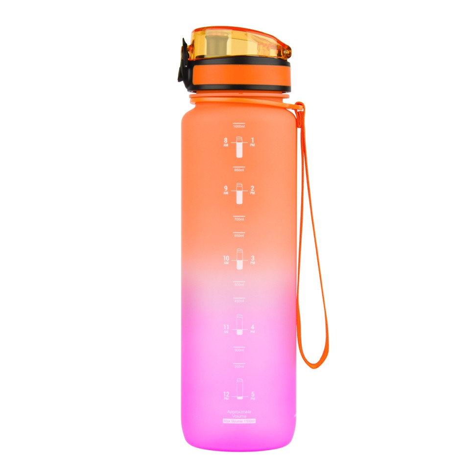 Бутылка для воды UZSPACE 3038(Orange-Pink) 1000 мл, оранжево-розовая