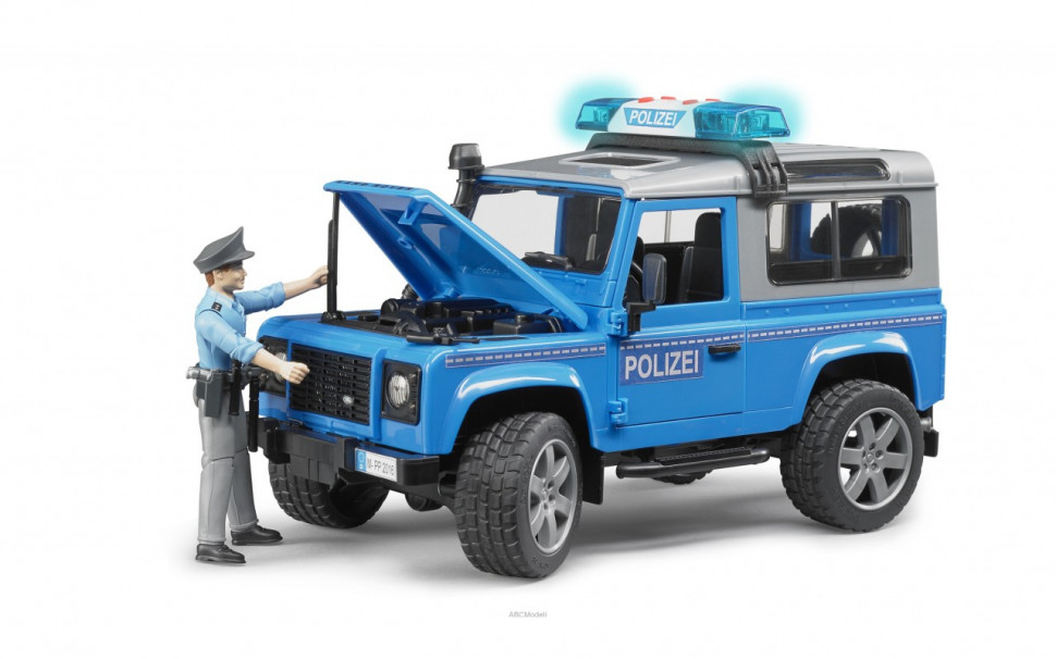 Поліцейська машинка Джип Land Rover Defender синій, + фігурка поліцейського, М1: 16 02 597