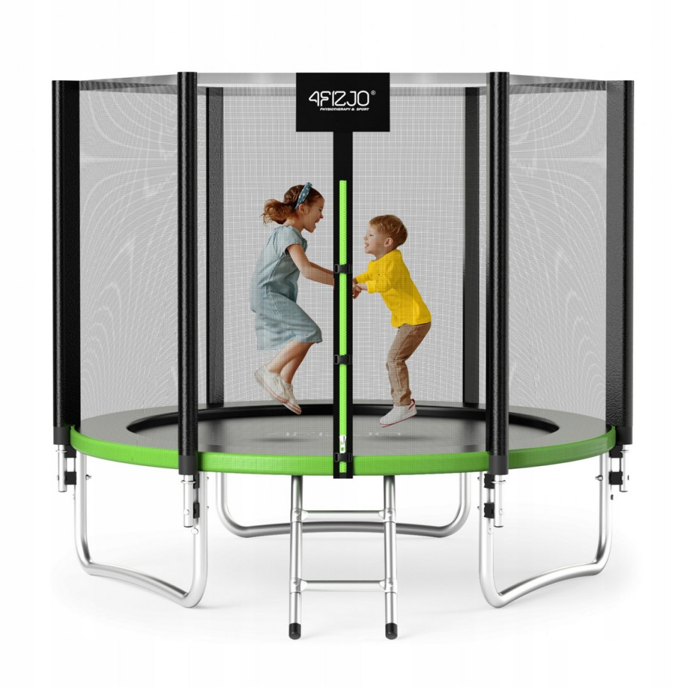 Батут з внутрішньою сіткою Classic 4FIZJO P-5907739314123 Black/Green 8FT 252 см 