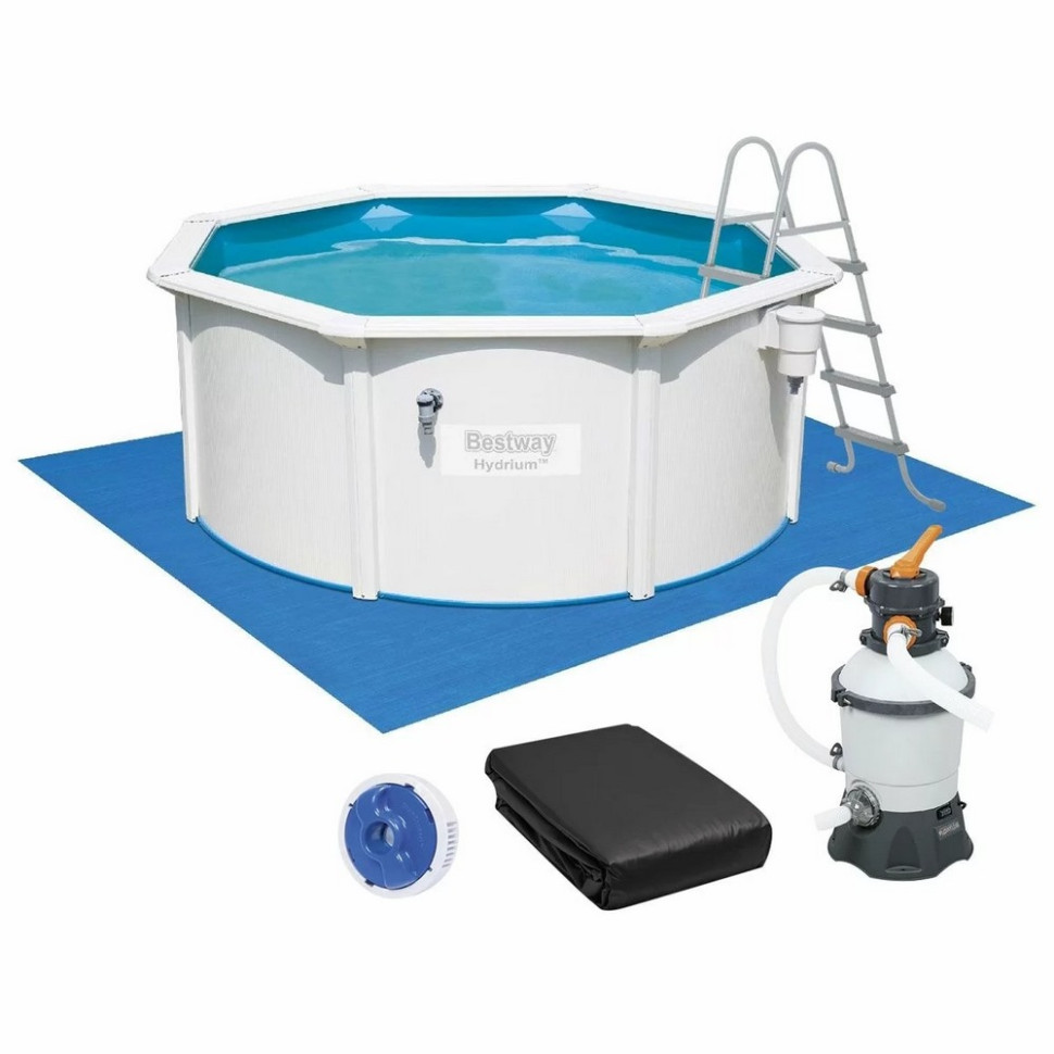 Сборный бассейн Hydrium Bestway 56574-12311, 360x122 см 10990 л, с песчаным фильтром, лестницей и тентом