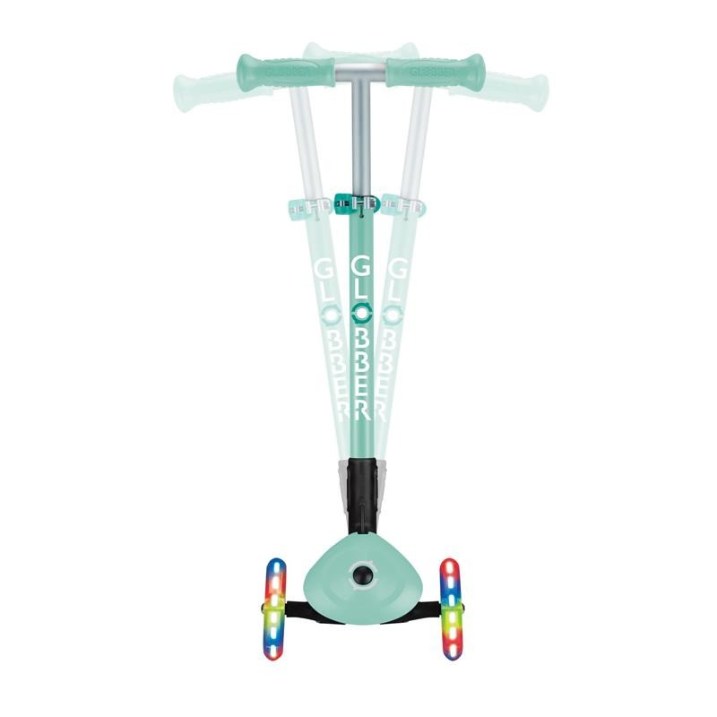 Самокат триколісний PRIMO FOLDABLE LIGHTS GLOBBER 432-206-3 м'ятний, до 50 кг