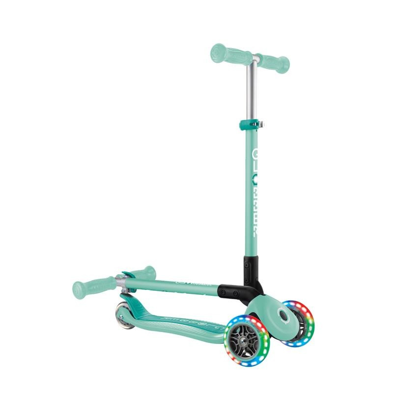 Самокат триколісний PRIMO FOLDABLE LIGHTS GLOBBER 432-206-3 м'ятний, до 50 кг