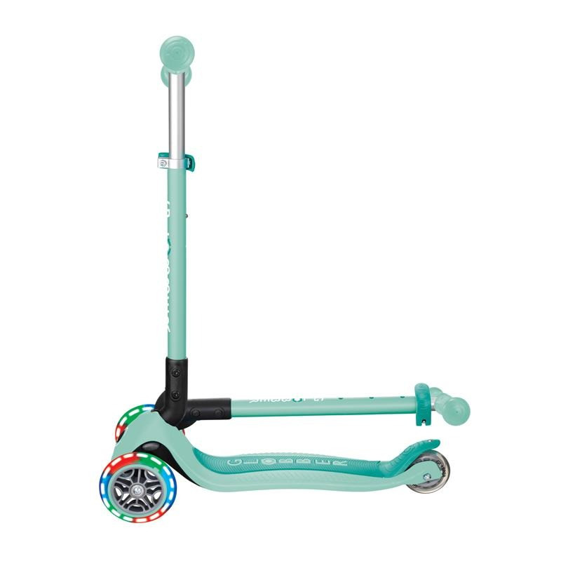 Самокат триколісний PRIMO FOLDABLE LIGHTS GLOBBER 432-206-3 м'ятний, до 50 кг