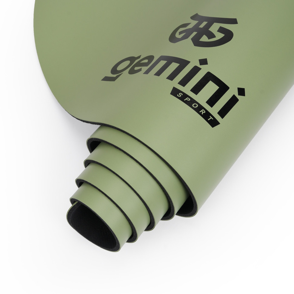 Килимок для йоги каучуковий Pro Gemini Sport PUY-3900-16 поліуретан 183x68x0,5 см, оливковий