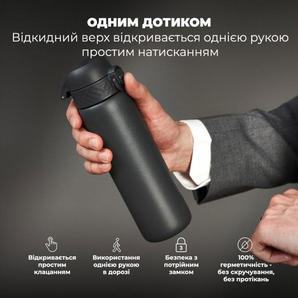 Пляшка для води вакуумна Vacuum Insulated ION8 I8TS500GRY 500 мл, Grey