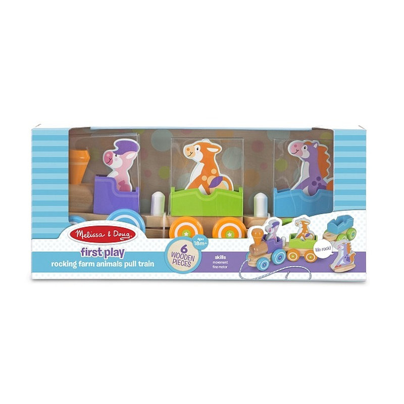 Деревянный поезд с животными Melissa&Doug MD14608, 6 предметов