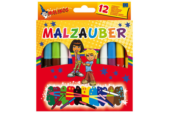 Фломастери чарівні змінюючі колір MALINOS Malzauber 12 (10 + 2) шт MA-300005 по цене 370 грн.