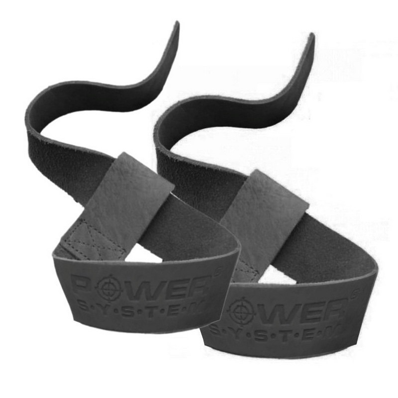 Лямки для тяги шкіряні PS-3320 Leather Straps Power System 3320BK-0 Black